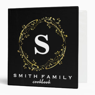 Personalized Family Monogram Bridal shower Recipe Binder
