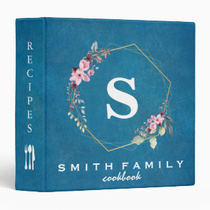 Personalized Family Monogram Bridal shower Recipe Binder