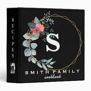 Personalized Family Monogram Bridal shower Recipe Binder