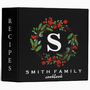 Personalized Family Monogram Bridal shower Recipe Binder