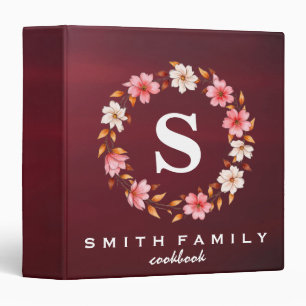 Personalized Family Monogram Bridal shower Recipe Binder
