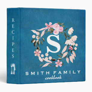 Personalized Family Monogram Bridal shower Recipe Binder