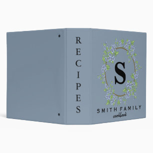 Personalized Family Monogram Bridal shower Recipe Binder