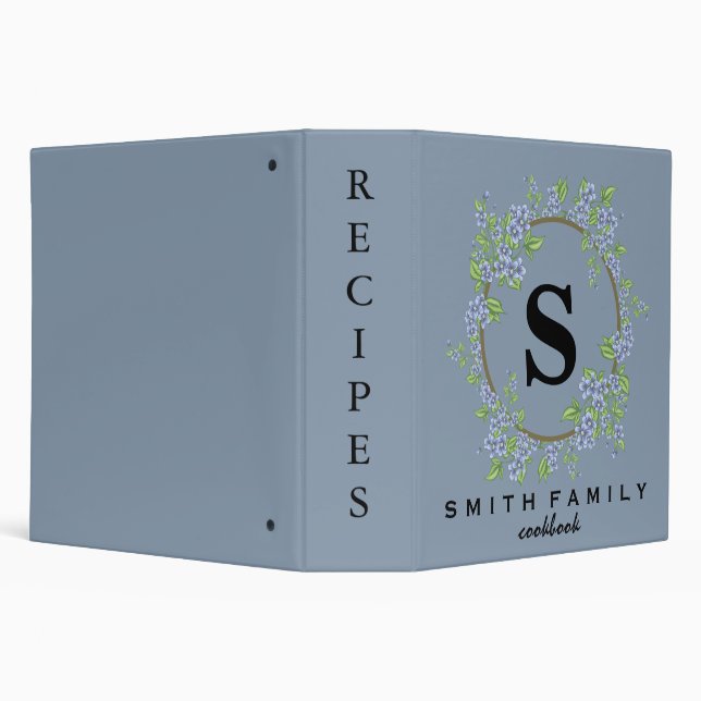 Personalized Family Monogram Bridal shower Recipe Binder (Background)