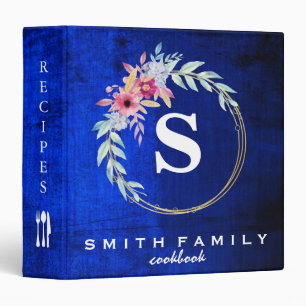 Personalized Family Monogram Bridal shower Recipe Binder