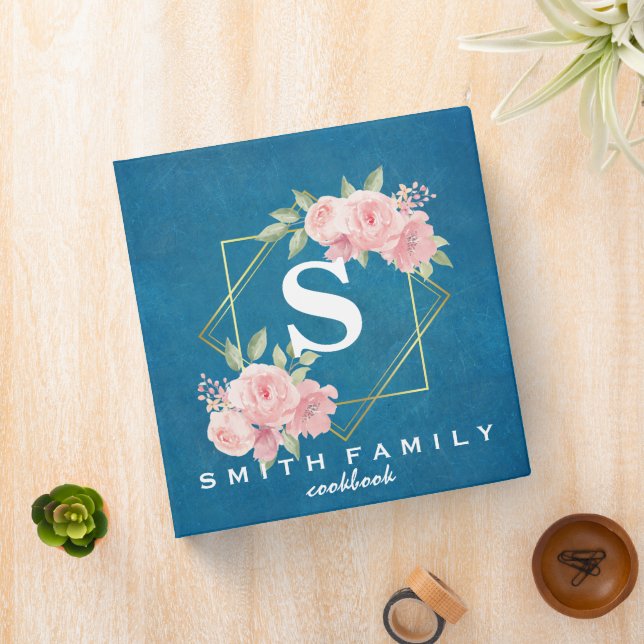 Personalized Family Monogram Bridal shower Recipe  Binder (In Situ)