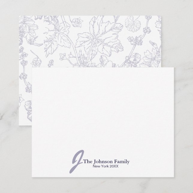 Personalized Family Monogram Name Elegant Script Card (Front/Back)