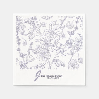 Personalized Family Monogram Name Elegant Script N Napkin