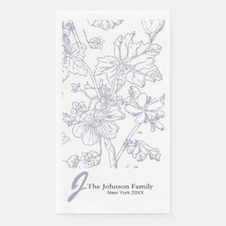 Personalized Family Monogram Name Elegant Script P Napkin