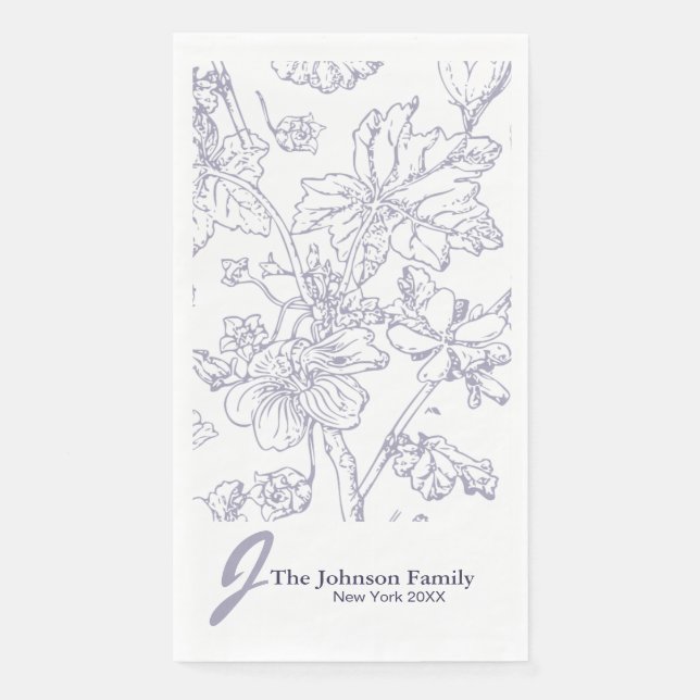 Personalized Family Monogram Name Elegant Script P Napkin (Front)