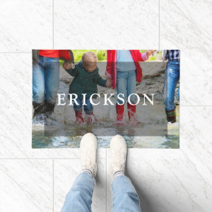 Personalized Family Monogram Photo Overlay Doormat