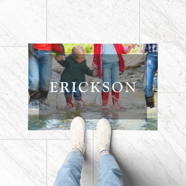Personalized Family Monogram Photo Overlay Doormat (Indoor)