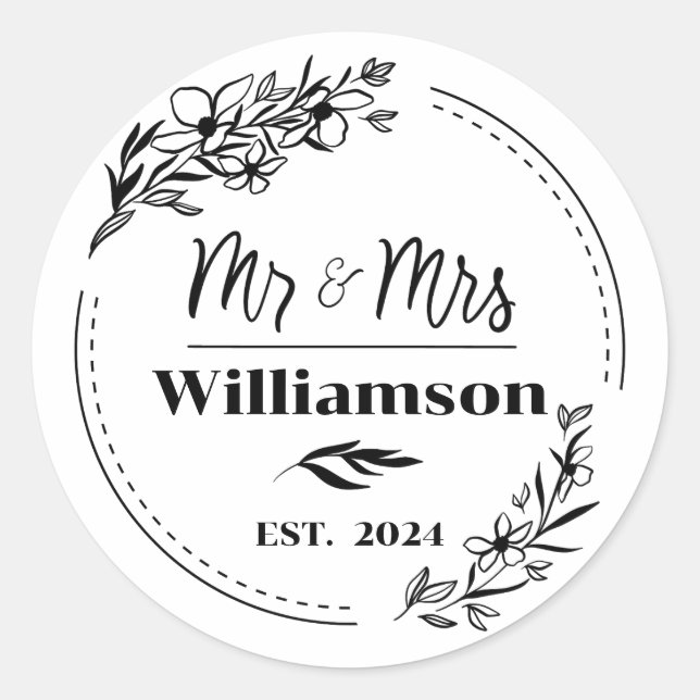 Personalized Family Monogram Stickers (Front)