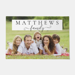 Personalized Family Monogram Surname Custom Photo Doormat