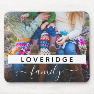 Personalized Family Monogram Surname Custom Photo Mouse Pad