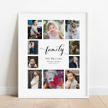 Personalized Family Name 10 Photo Collage Poster<br><div class="desc">Modern and elegant design printed Personalized Family Name 10 Photo Collage Poster that can be customized with your text. Check out the Graphic Art Design store for other products that match this design!</div>