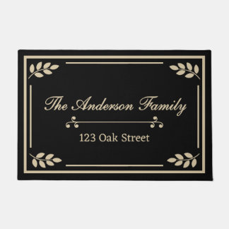 Personalized Family Name & Address Doormat • Black