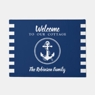 Personalized Family Name Anchor & Rope Cottage Doormat