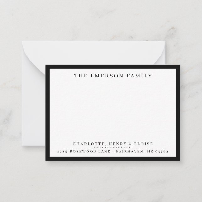 Personalized Family Name and Address Card (Front)