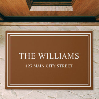 Personalized Family Name and Address Outdoor Doormat
