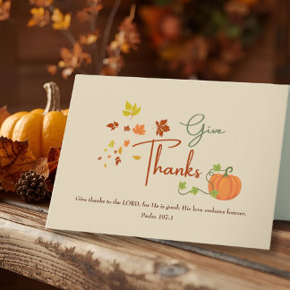 Personalized Family Name | Christian Thanksgiving  Holiday Card