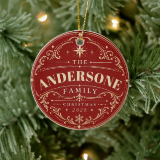 Personalized Family Name Christmas Ornament