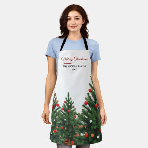 Personalized Family Name Christmas Tree Apron