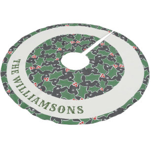 personalized family name christmas tree skirt