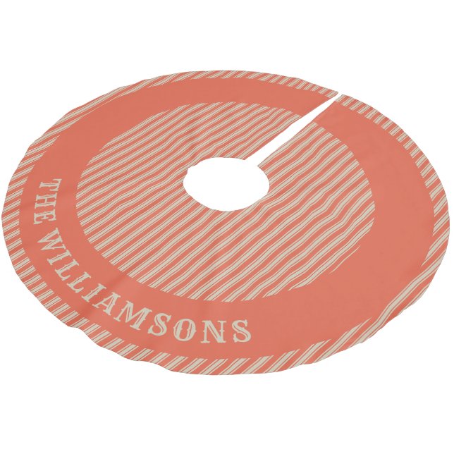 personalized family name christmas tree skirt (Angled)