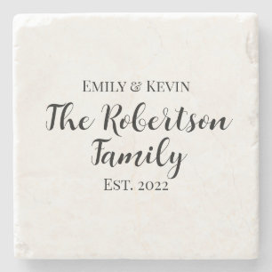 Personalized Family Name Coasters with Year