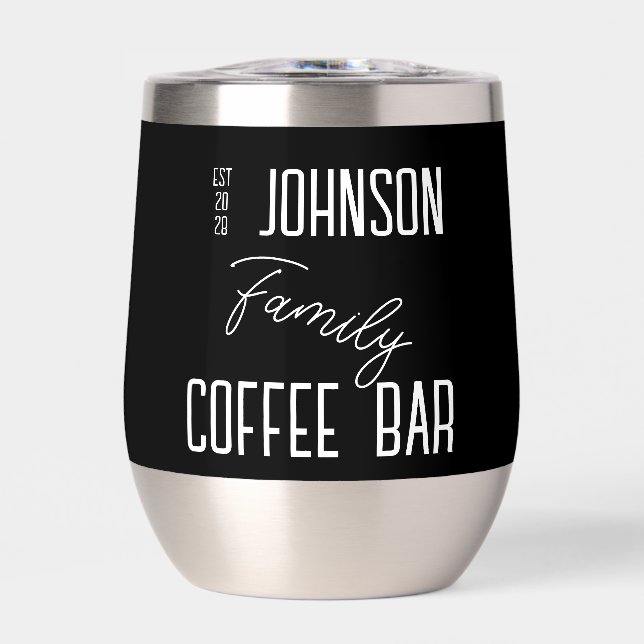 Personalized Family Name Coffee Black and White (Front)