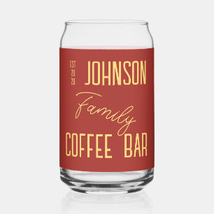 Personalized Family Name Coffee Can Glass