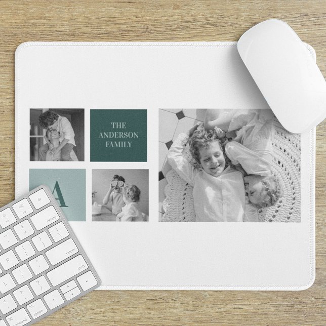Personalized Family Name Collage Photo Gift Mouse Pad (Creator Uploaded)
