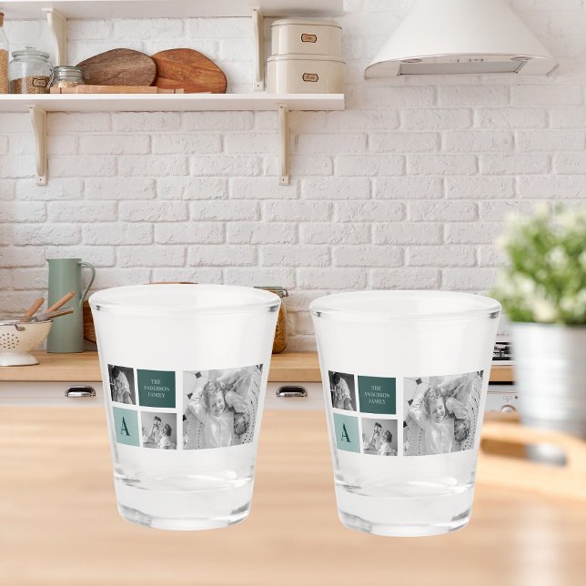 Personalized Family Name Collage Photo Gift Shot Glass (Creator Uploaded)