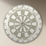 Personalized Family Name Custom Cabin Game Room Dartboard<br><div class="desc">Add a personal touch to your game room or cabin with this custom dartboard featuring your family name and established year. Designed in a neutral, vintage-inspired color palette, it blends seamlessly into rustic cabins, lake houses, man caves, and cozy home bars. Both decorative and functional, this personalized dartboard makes a...</div>