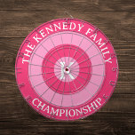 Personalized Family name Custom Monogram Pink Dartboard<br><div class="desc">Easy template to personalize your dartboard with your family name and monogram.
Customize the texts according to your needs.</div>