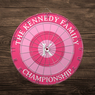 Personalized Family name Custom Monogram Pink Dartboard