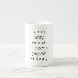 Personalized Family Name, Customize with Kids Name Bone China Mug