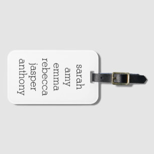 Personalized Family Name, Customize with Kids Name Luggage Tag