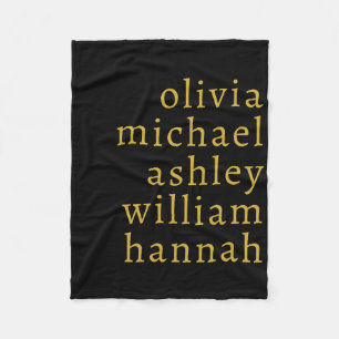 Personalized Family Name Customize with Kids Names Fleece Blanket