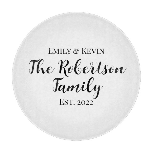 Personalized Family Name Cutting Board with Year (Front)