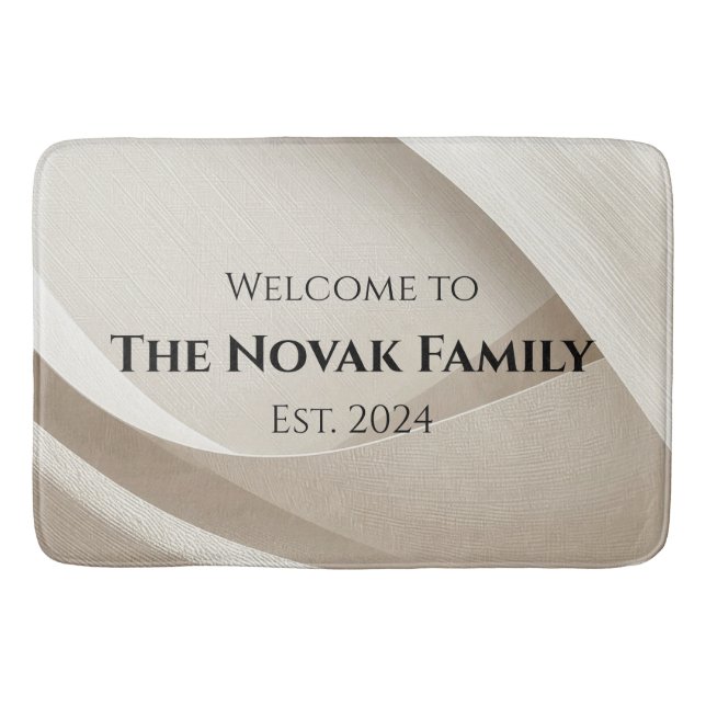 Personalized Family Name Doormat – Welcome Bath Mat (Front)