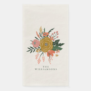 Personalized Family Name Earthy Floral Botanical Napkin