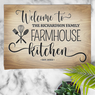 Personalized Family Name Farmhouse Kitchen Towel