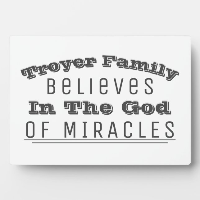 Personalized Family Name God of Miracles Christian Plaque (Front)