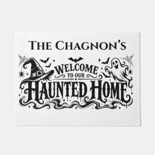 Personalized Family Name Haunted Home Halloween Do Doormat
