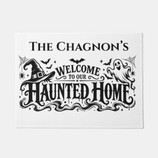Personalized Family Name Haunted Home Halloween Do Doormat