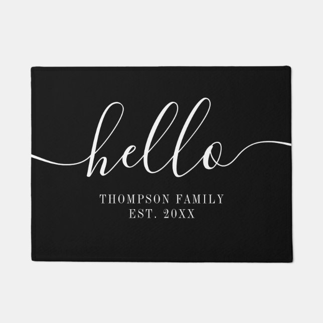 Personalized Family Name Hello Doormat (Front)