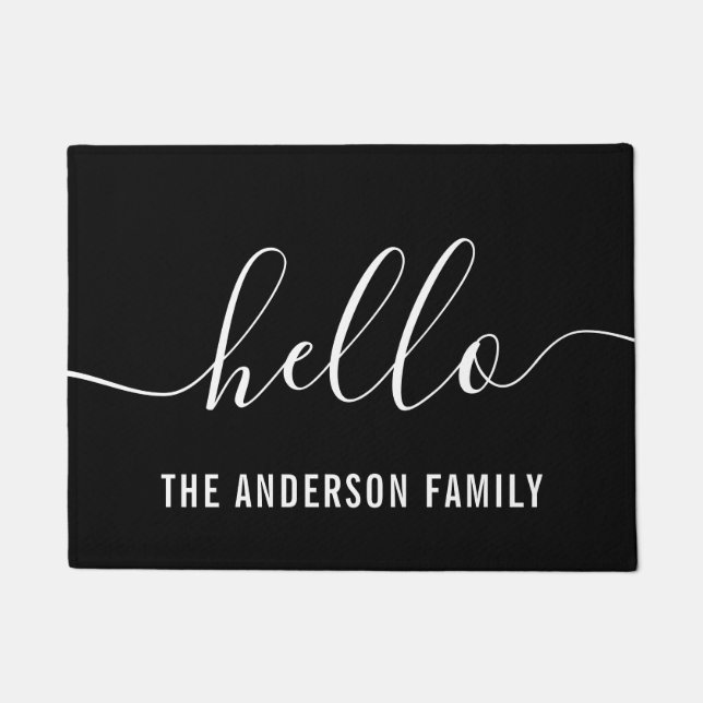 Personalized Family Name Hello Doormat (Front)