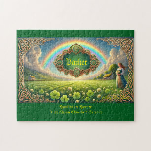 Personalized Family Name, Irish Cloverfield Jigsaw Puzzle